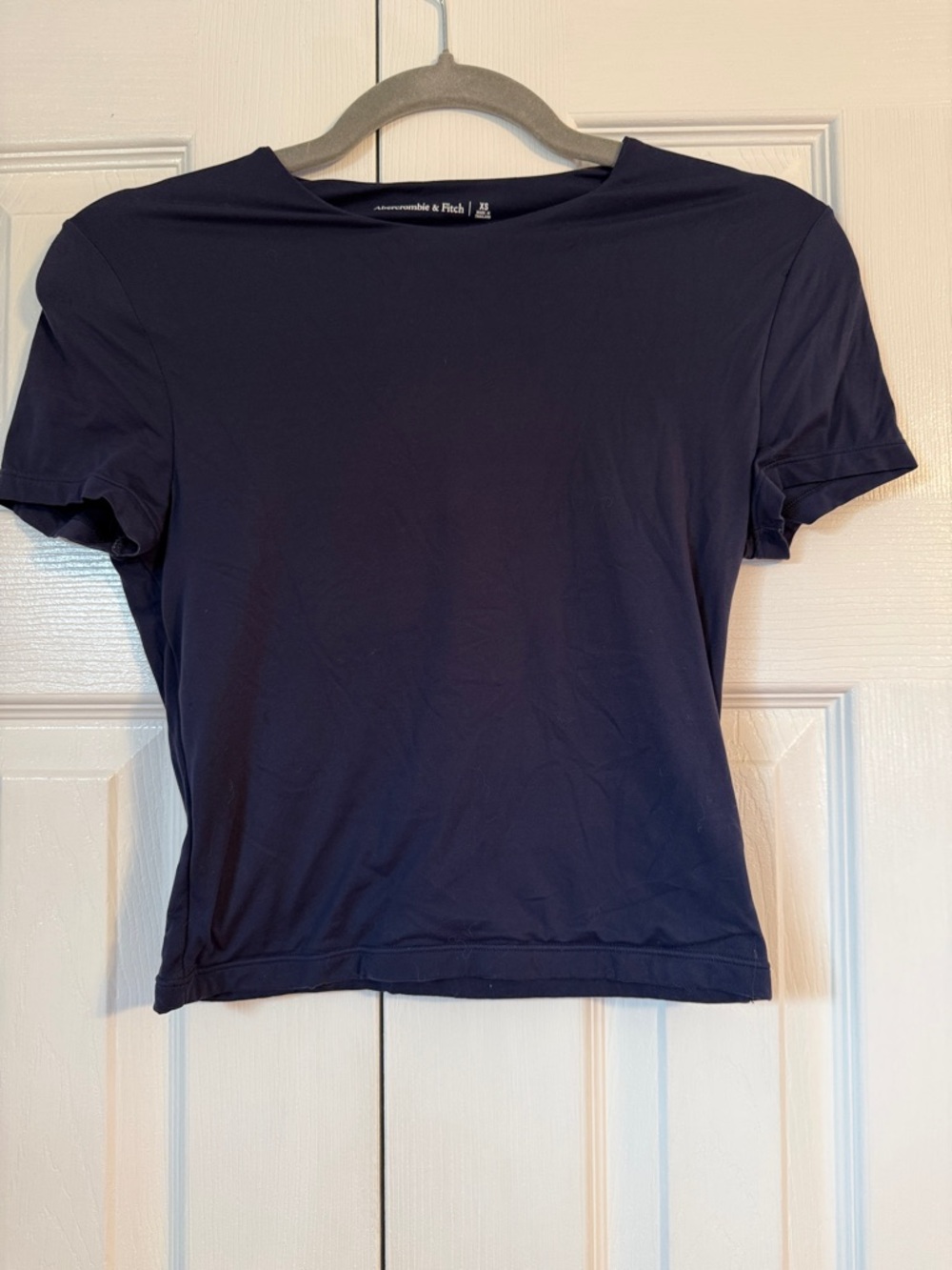 Abercrombie & Fitch Soft Matte Navy Short Sleeve Baby Tee